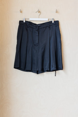 Ann Demeulemeester Satin Pleat Front Skirt - Black