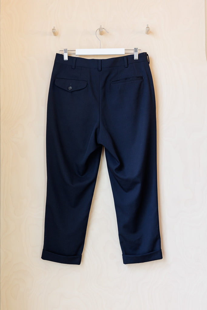 Comme Des Garçons Wool Cropped Trouser - Navy