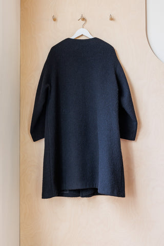 Y's by Yohji Yamamoto Collarless Coat - Black