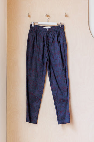 Rittenhouse Printed Pleat Front Pant - Navy