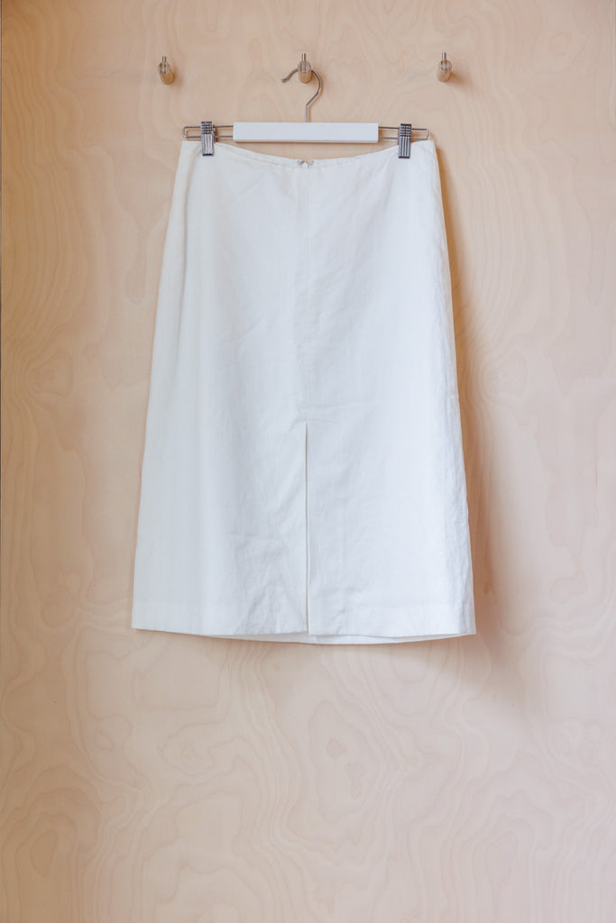 Dries Van Noten Twill Midi Skirt - White