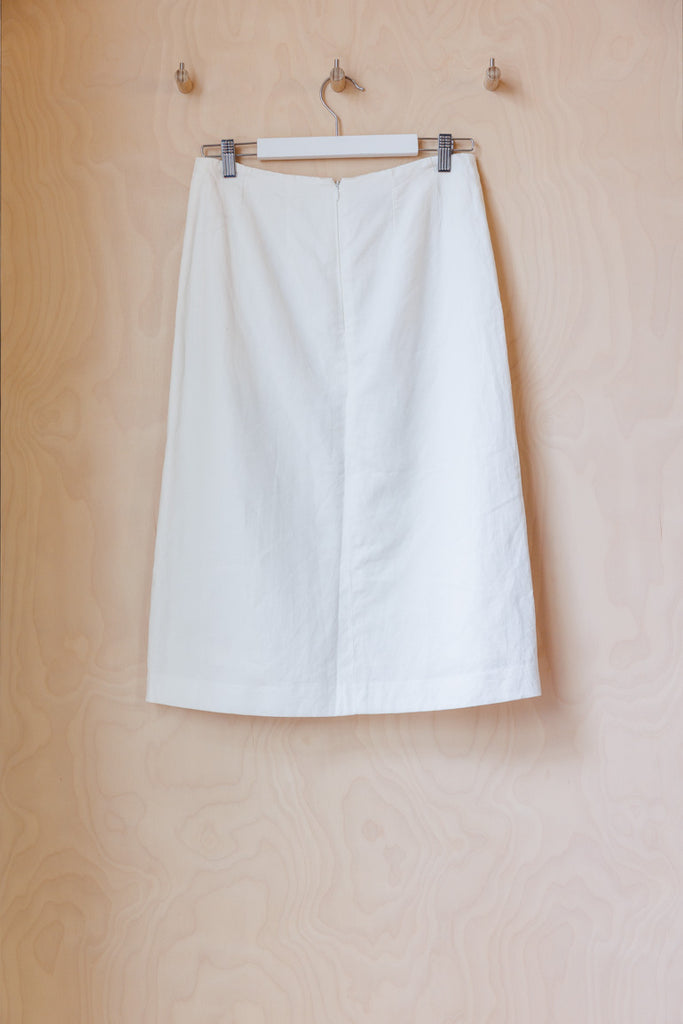 Dries Van Noten Twill Midi Skirt - White