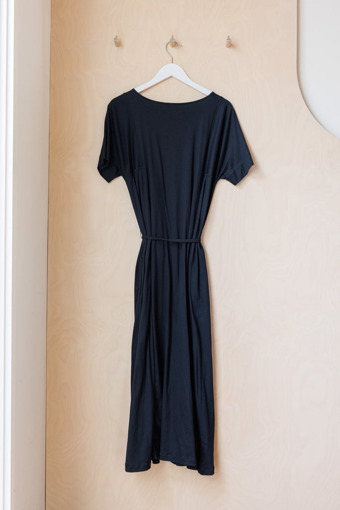 Lemaire Tie Waist T-Shirt Dress - Black
