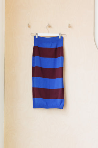 Dries Van Noten Knit Pencil Skirt - Blue/Plum