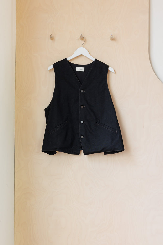 Lemaire Denim Vest - Black