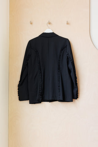 Archives Nom D Ruffle Sleeve Blazer - Black