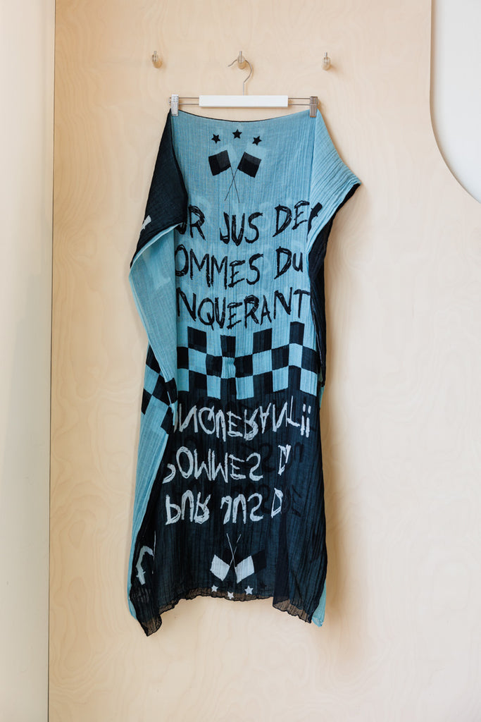 Y's by Yohji Yamamoto Woven Scarf Stole - Blue