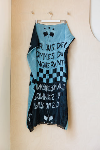 Y's by Yohji Yamamoto Woven Scarf Stole - Blue