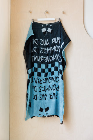 Y's by Yohji Yamamoto Woven Scarf Stole - Blue