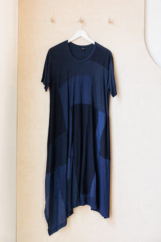 Y's by Yohji Yamamoto Patchwork T-Shirt Dress - Navy