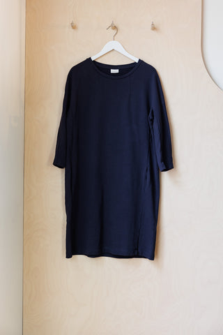 Dries Van Noten Long Sleeve Sweatshirt Dress - Navy