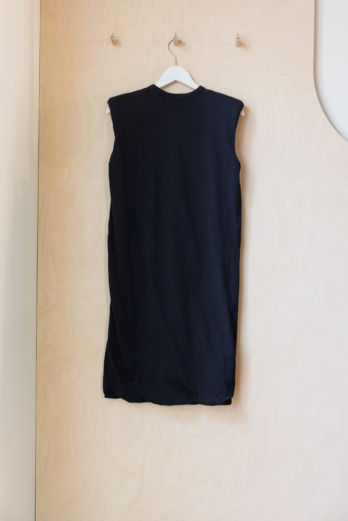 Archives Dries Van Noten Padded-Shoulder Sleeveless Shirt Dress - Black