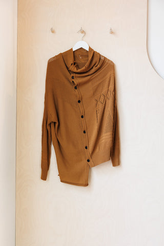 Y's by Yohji Yamamoto Asymmetrical Cardigan - Tan