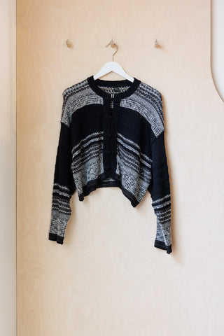 Y's by Yohji Yamamoto Stripe Cardigan - Black