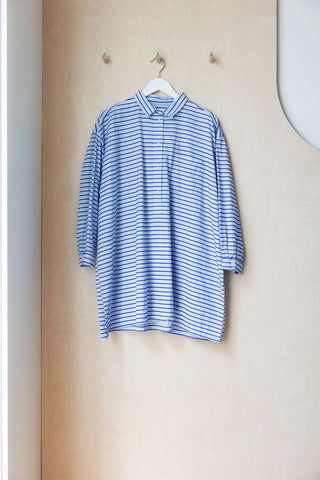 Henrik Vibskov Stripe Half Button Shirt - Blue