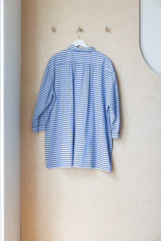 Henrik Vibskov Stripe Half Button Shirt - Blue