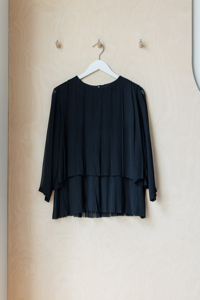 Dries Van Noten Pleated Top - Black