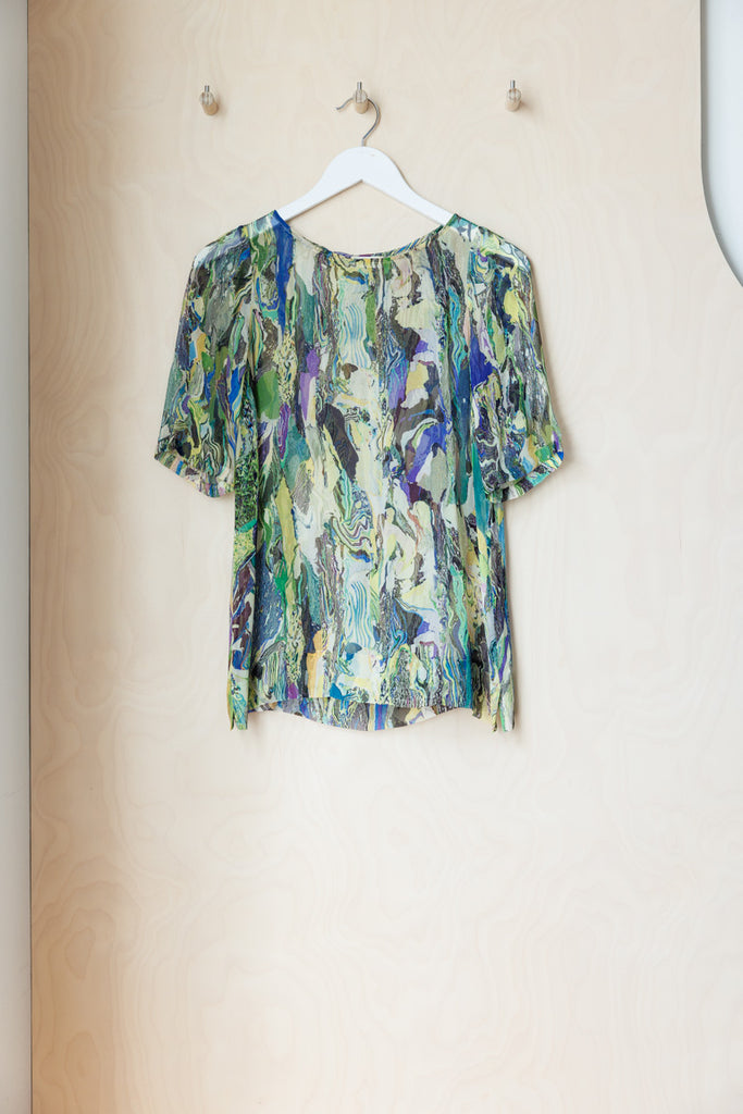 Dries Van Noten Sheer Marbled Top - Multi