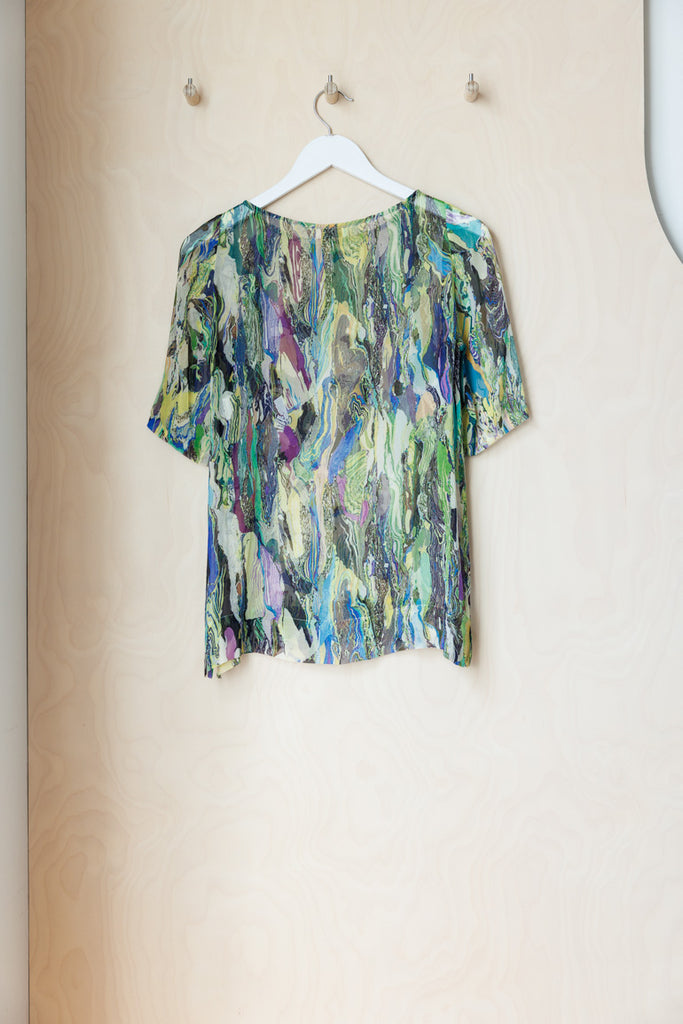 Dries Van Noten Sheer Marbled Top - Multi