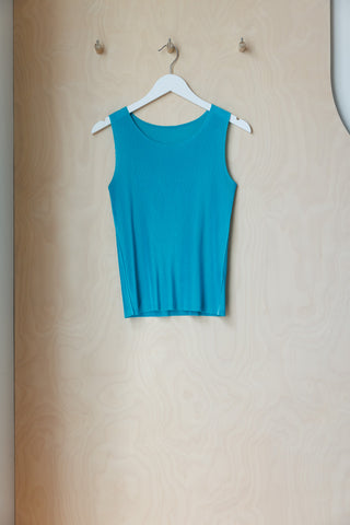 Pleats Please Mist Basics Tank - Turquoise