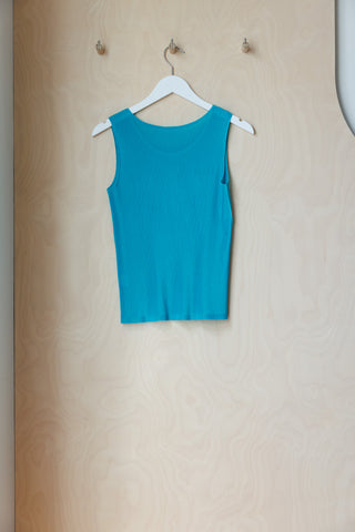 Pleats Please Mist Basics Tank - Turquoise