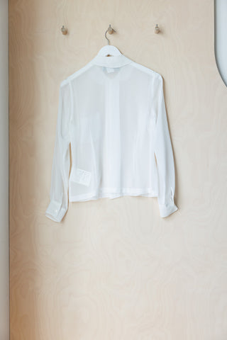 Comme Des Garçons Sheer Floral Motif Blouse - White