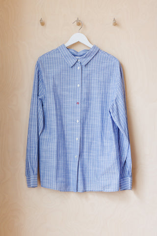 Stella Jean Striped Chambray Shirt - Blue