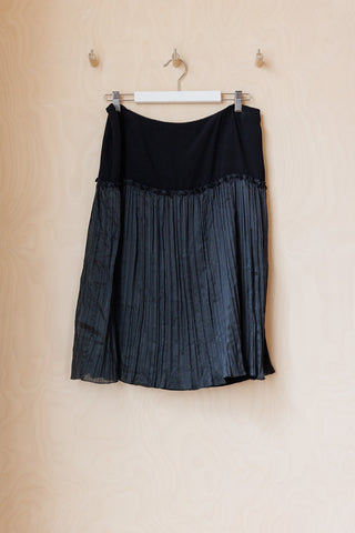 Dries Van Noten Half Pleated Skirt - Black