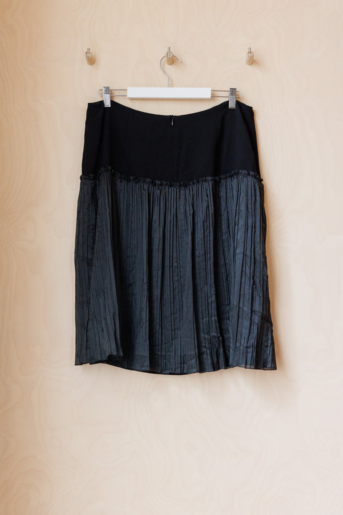 Dries Van Noten Half Pleated Skirt - Black