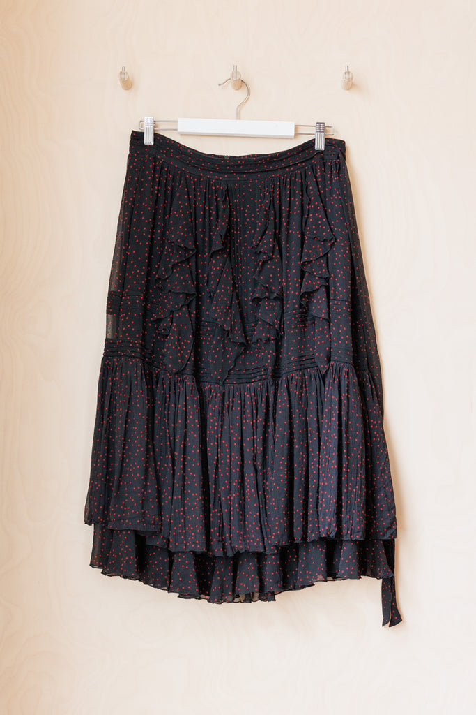 Dries Van Noten Star Print Skirt - Black/Red