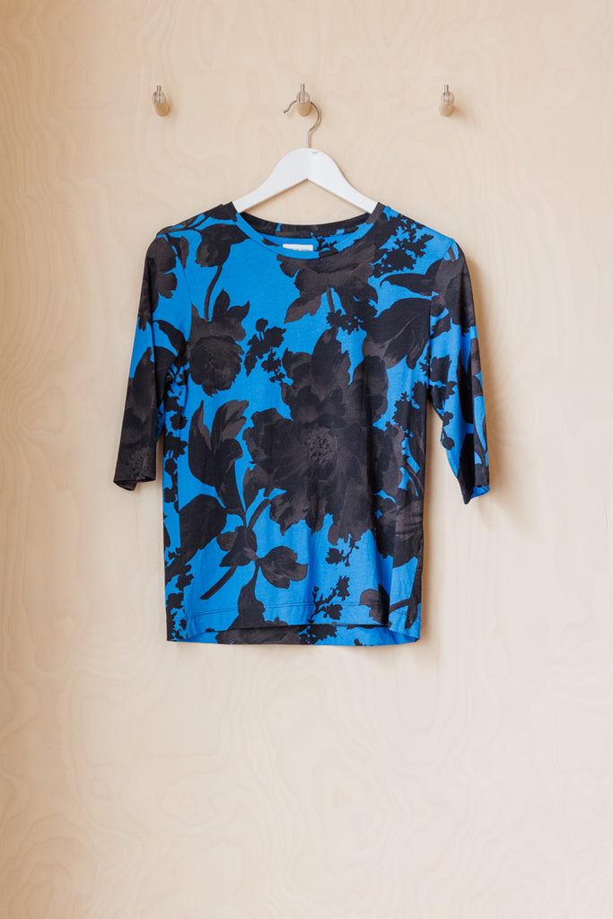 Dries Van Noten Floral T-Shirt - Blue/Brown