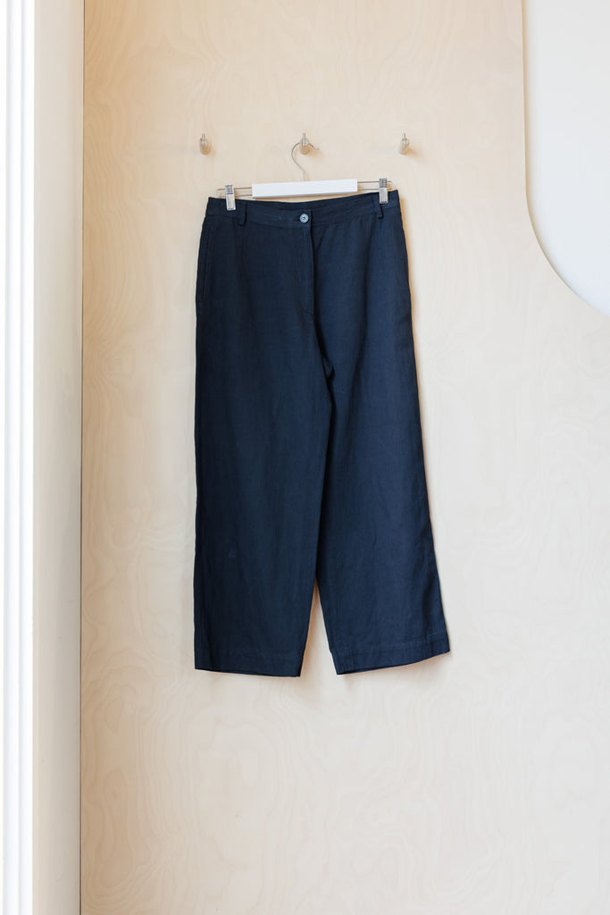 Dries Van Noten Cotton Linen Pant - Black