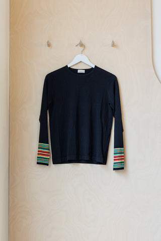 Dries Van Noten Stripes Cuff Sweater - Black