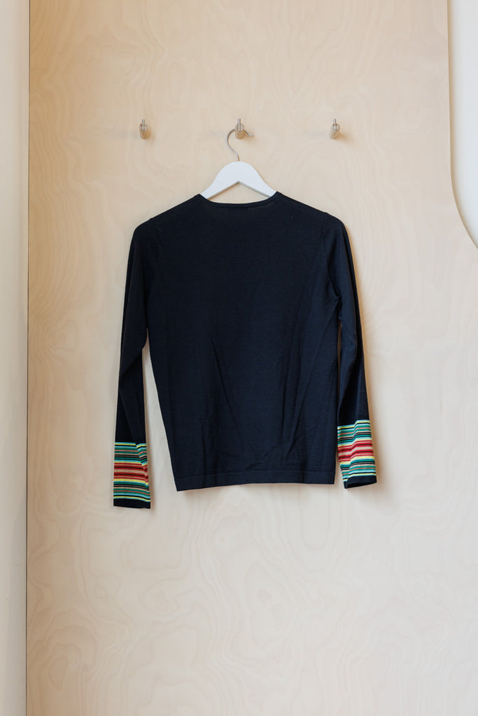 Dries Van Noten Stripes Cuff Sweater - Black