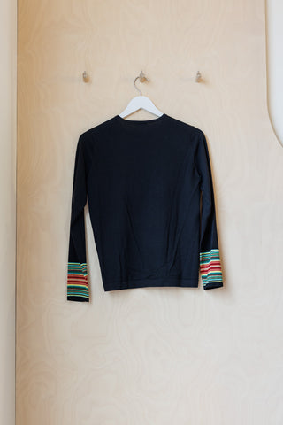 Dries Van Noten Stripes Cuff Sweater - Black