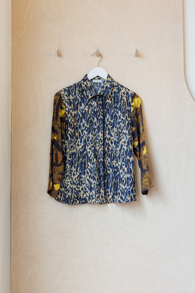 Dries Van Noten Contrast Sleeve Zip Blouse - Multi
