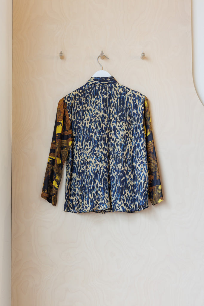 Dries Van Noten Contrast Sleeve Zip Blouse - Multi