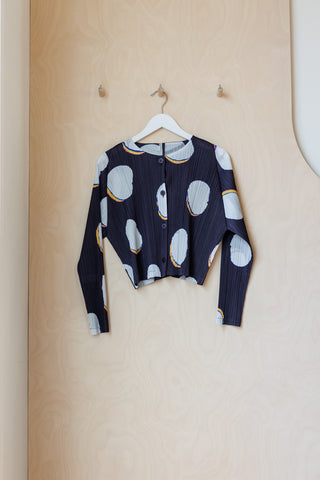 Pleats Please Bean Dot Cardigan - Midnight