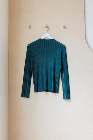 Pleats Please Mock Neck Top - Emerald