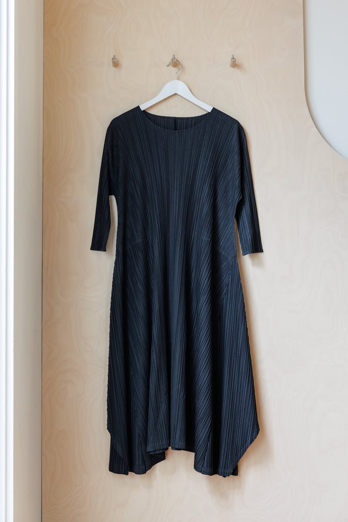 Pleats Please A-Line Half Sleeve Dress - Black