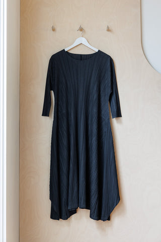 Pleats Please A-Line Half Sleeve Dress - Black