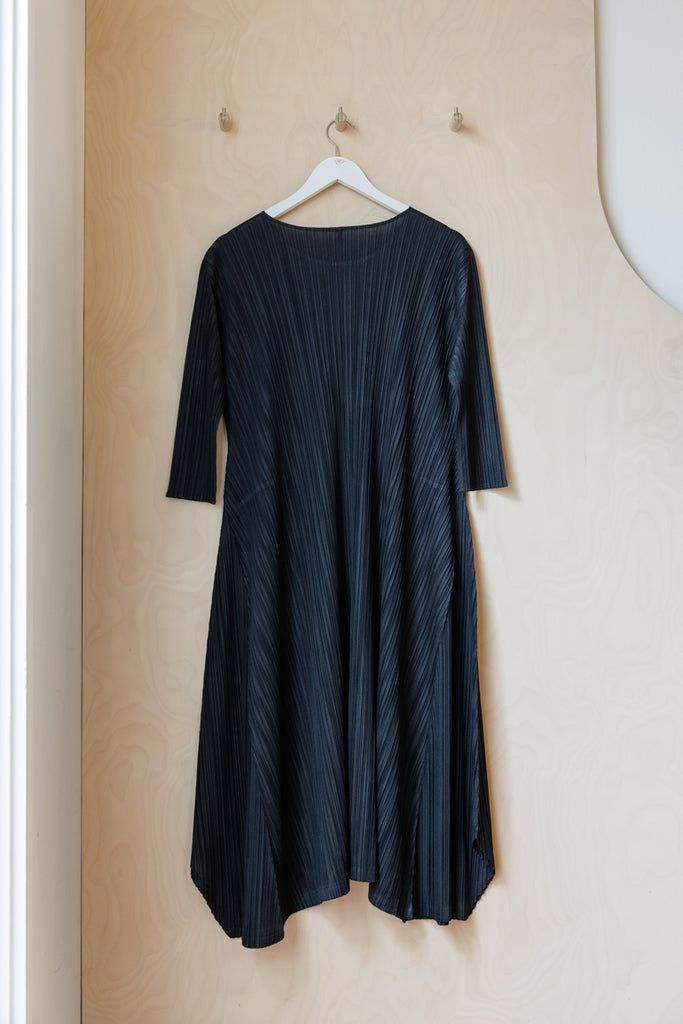 Pleats Please A-Line Half Sleeve Dress - Black