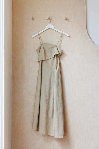 Cordera Cut-Out Back Dress - Beige