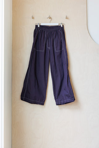 Tartan Organic Cotton Pants - Deep Purple