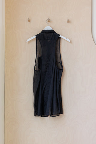 Dries Van Noten Sleeveless Voile Shirt - Black