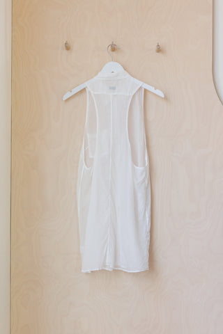 Dries Van Noten Sleeveless Voile Shirt - White