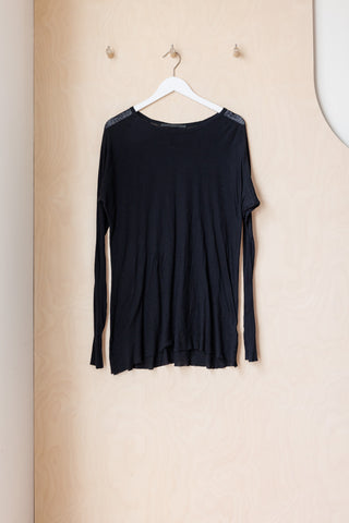 Haider Ackermann Long Sleeve Rib Top - Black