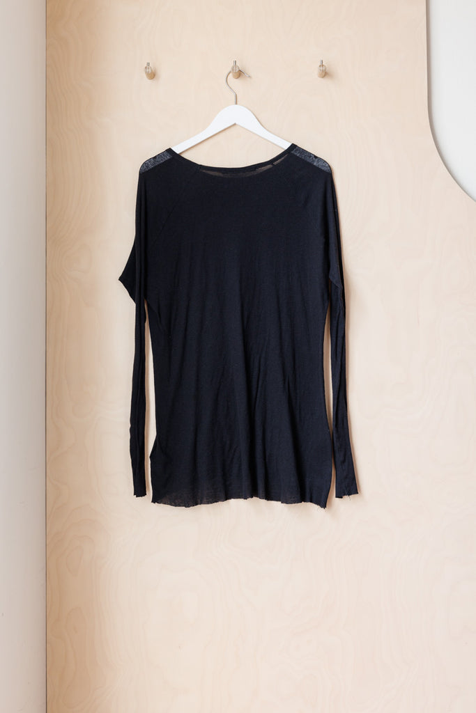 Haider Ackermann Long Sleeve Rib Top - Black