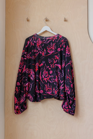 Dries Van Noten Hannett Sweatshirt - Black/Fuchsia