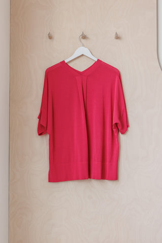 Zucca V-Neck Knit Top - Pink